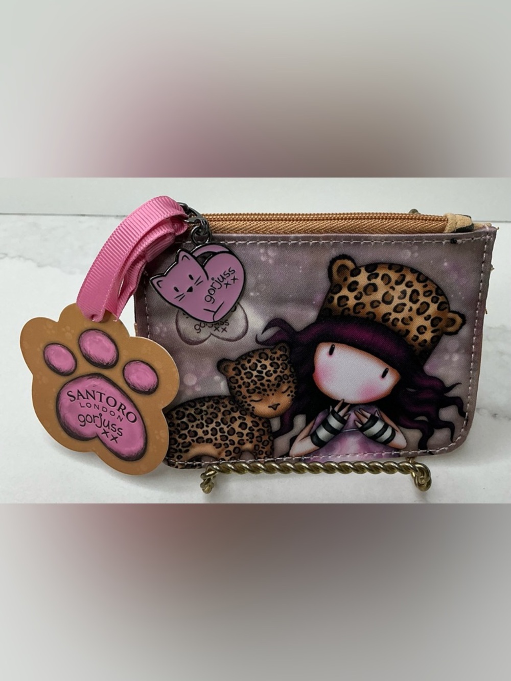 Coin wallet with Card Holder Gorjuss London PURRRFECT LOVE  Hair Doll zipper new